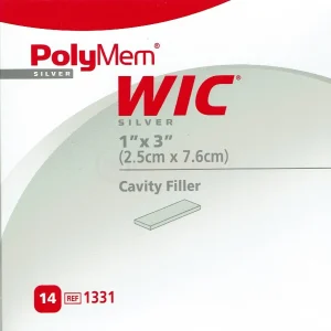 PolyMem Wund-füller nicht klebend WIC silber 2,5x8cm 14 Stück PZN 05389965