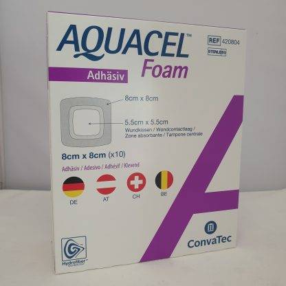 Aquacel Foam adhäsiv 8x8 cm 10 Stück PZN 8746495