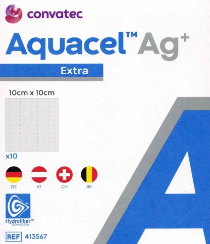 Aquacel Ag+ Extra 10x10cm 10 Stück Faserverband Wundauflage PZN 10203810