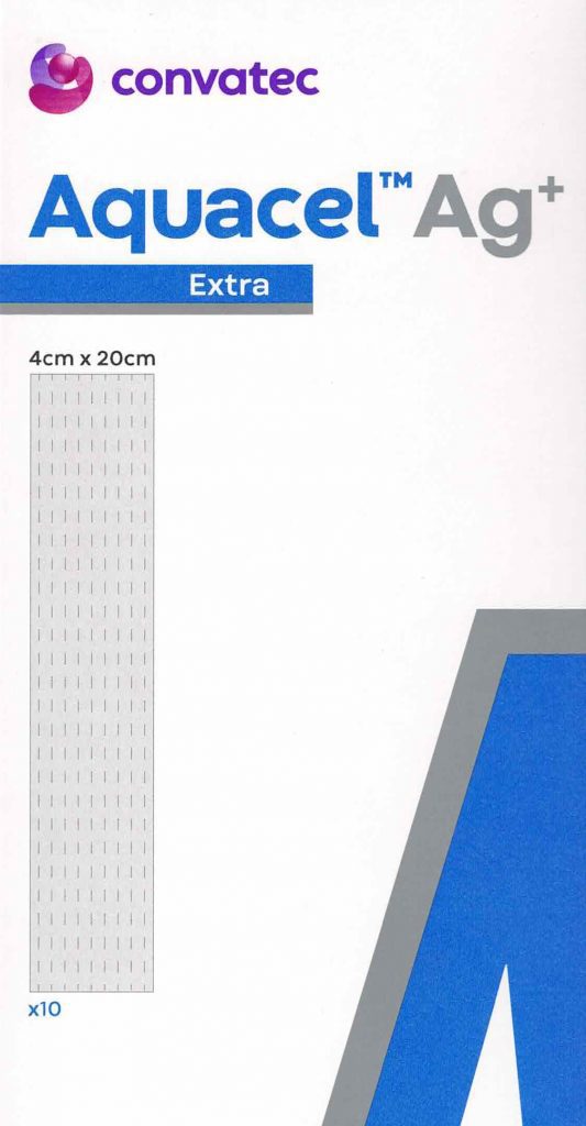Aquacel Ag+ Extra 4x20cm 10 Stück Faserverband Wundauflage PZN 10203750