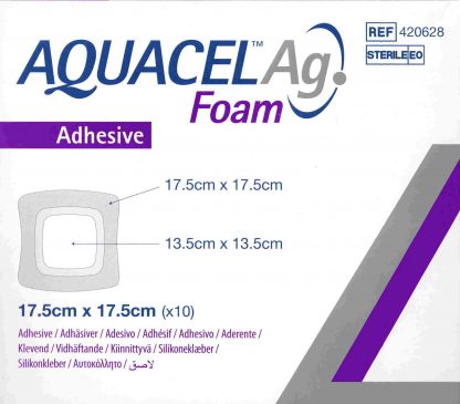 Aquacel Ag Foam haftend 17,5x17,5cm 10 Stück PZN 09060245