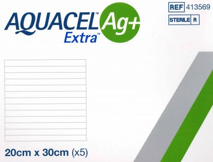 Aquacel Extra Ag+ 20x30cm 5 Stück Faserverband Wundauflage PZN 10203833