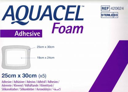 Aquacel Foam adhäsiv 25x30cm 5 Stück PZN 9060452
