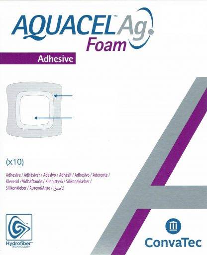 Aquacel Ag Foam adhäsiv 8x8 cm 10 Stück PZN 08746532