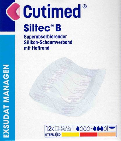 Cutimed Siltec B 7,5x7,5 cm 12 Stück PZN 07340650