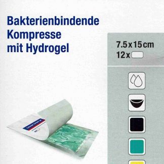 Cutimed Sorbact Gel, mit Hydrogel, antimik.Kompresse, steril 7,5x15cm 12 Stück PZN 07353440