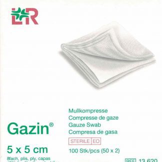 Gazin Mullkompresse steril 5x5cm 8-fach 17-fädrig 50x2 Stück PZN 03449048