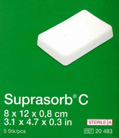 Suprasorb C Kollagen-Wundverband steril 8x12cm 0,8cm 5 Stück PZN 00433153