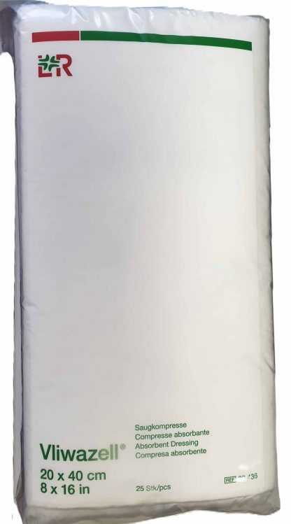 Vliwazell Saugkompresse 20x40cm 25 Stück PZN 02232884
