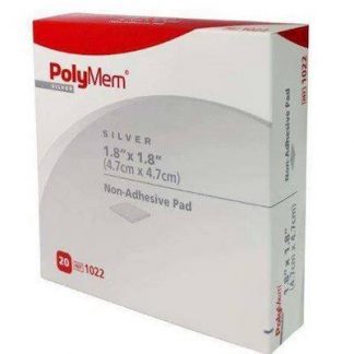 PolyMem Wund-Pad nicht klebend silber 5x5cm 20 Stück PZN 05389959