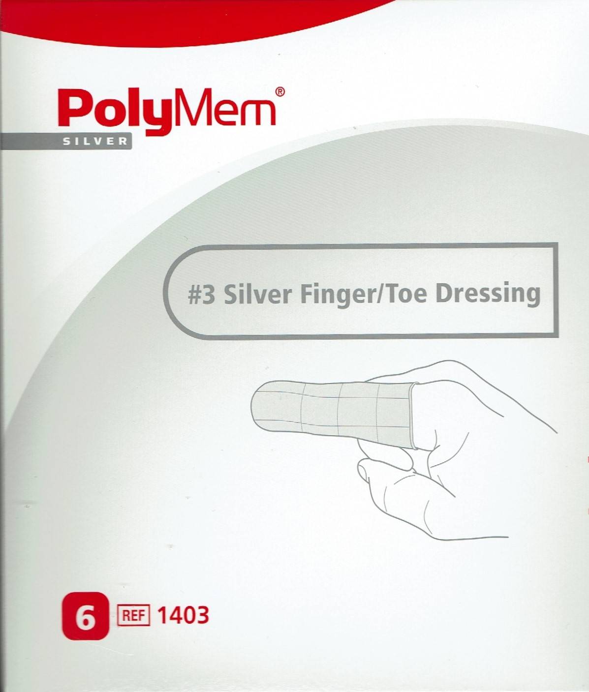 Polymem Finger/Zeh Verband Größe 3 (M) silber 6,7-7,7cm 6 Stück
