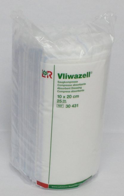 Vliwazell Saugkompresse 10x20cm 25 Stück PZN 02232826