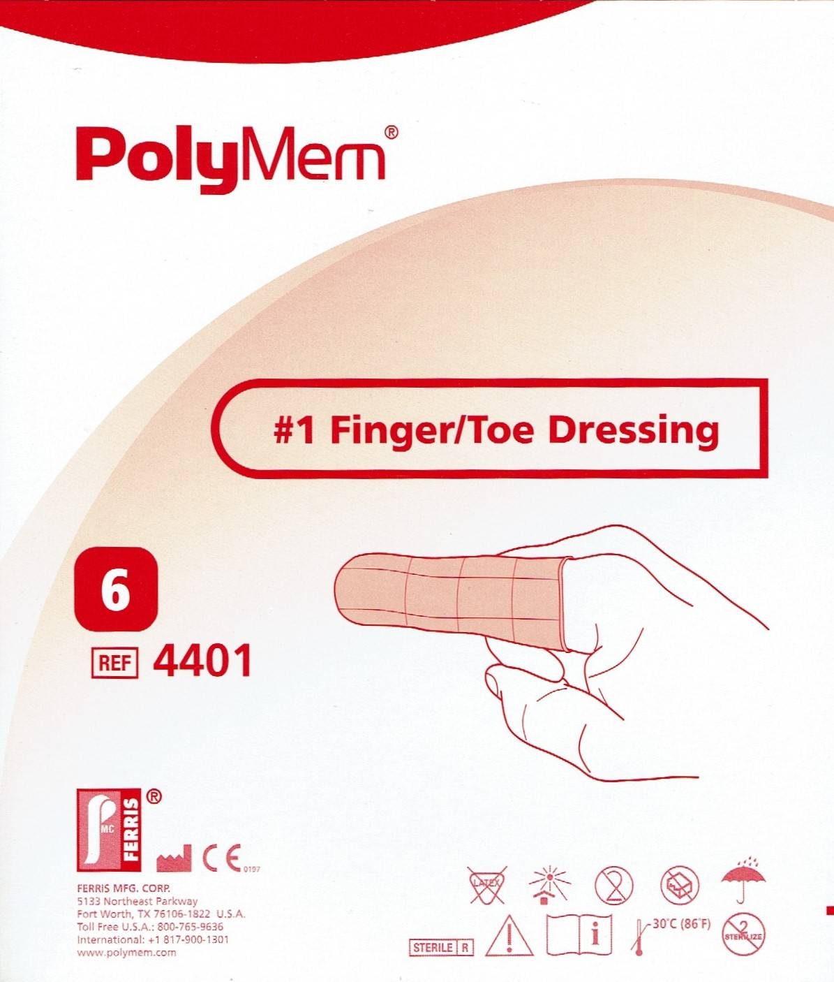 Polymem Finger/Zeh Verband Größe 1 (XS) 4,7-5,7cm 6 Stück PZN