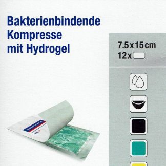 Cutimed Sorbact Gel steril 7,5x15cm 12 Stück antimikrobielle Kompresse mit Hydrogel PZN 7353440