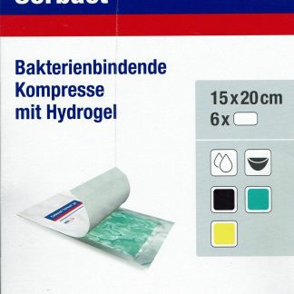 Cutimed Sorbact Gel steril 15x20cm 6 Stück antimikrobielle Kompresse mit Hydrogel PZN 15637884