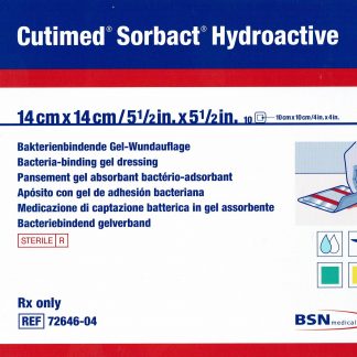 Cutimed Sorbact Hydroactive steril Wundauflage 14x14cm 10 Stück PZN 06148086