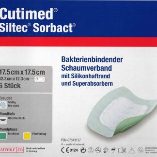 Cutimed Siltec Sorbact 17,5×17,5cm 6 Stück PZN 07343157