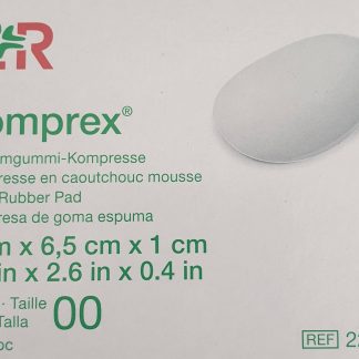 Komprex 9x6,5x1cm Schaumgummi-Kompresse Größe 0 1 Stück PZN 00591018