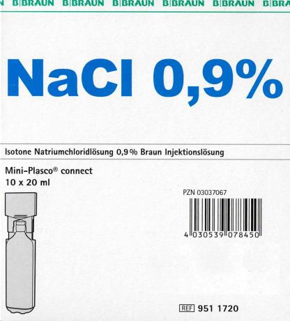 Isotonische Kochsalzlösung NaCl 0,9% 10x 20ml PZN 03037067