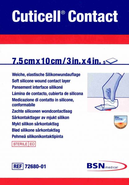 Cuticell Contact Silikonwundauflage 7,5x10cm 5 Stück PZN 08515123