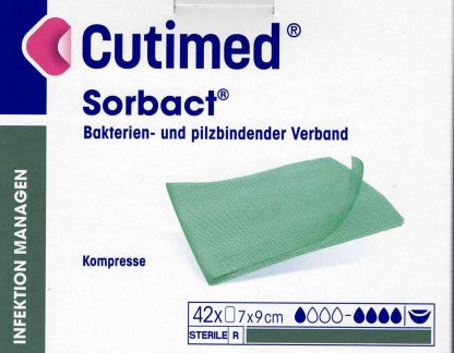 Cutimed Sorbact, Kompresse, antimikrobielle Wundauflage, steril 7x9cm 42 Stück PZN 07348657