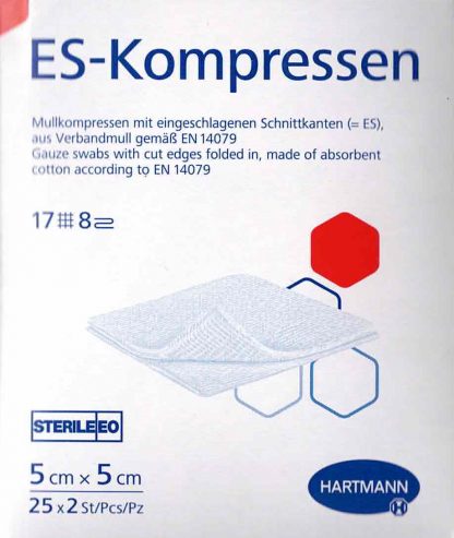 ES-Kompressen steril 5x5cm 8fach 50 Stück PZN 01407057