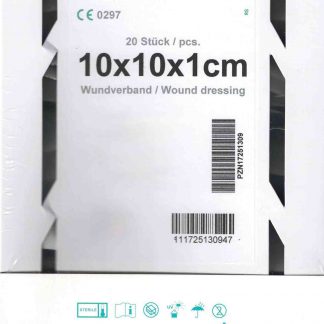 LIGASANO weiß Verband 1x10x10cm Spenderbox steril 20 Stück PZN 17251309