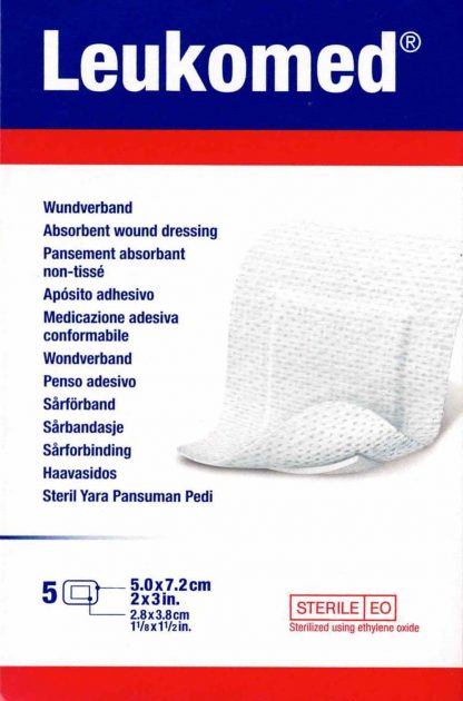 Leukomed, steriler Vlies-Wundverband 7,2x5cm (3,8x2,8cm) 5 Stück PZN 01050922