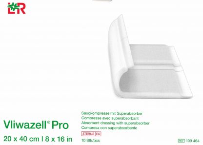 Vliwazell Pro steril 20x40cm 10 Stück PZN 14005188