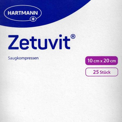 ZETUVIT Saugkompressen steril 10x20cm 25 Stück PZN 02724340