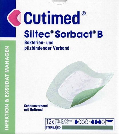 Cutimed Siltec Sorbact B 10x10cm 12 Stück PZN 13574412