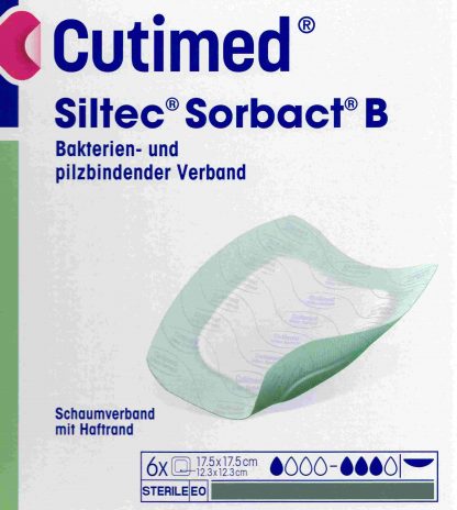 Cutimed Siltec Sorbact 17,5x17,5cm 6 Stück PZN 07343157