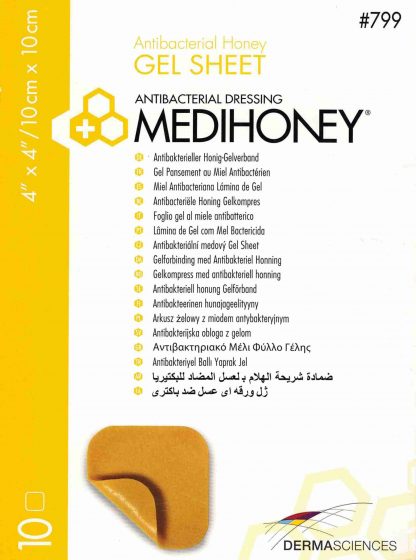 MEDIHONEY Antibakterieller Gelverband 10x10cm 10 Stück PZN 18501990