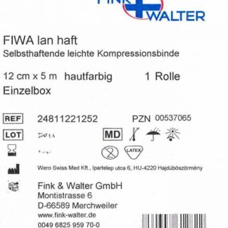 FIWA lan haft Kompressionsbinde 12cm x 5m 1 Rolle PZN 00537065