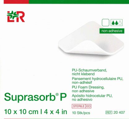 Suprasorb P PU-Schaumverband nicht haftend 10x10cm 10 Stück PZN 18001052