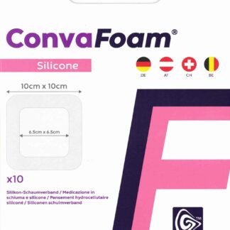 ConvaFoam Silicone haftend 10x10cm (6,5x6,5cm) 10 Stück PZN 17256502