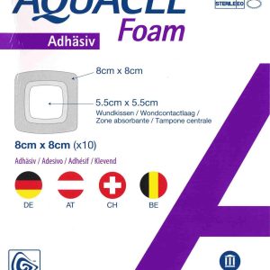 Aquacel Foam haftend 8x8cm 10 Stück PZN 08746495