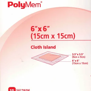 PolyMem Wund-Pad selbstklebend Fixier-Vlies 15x15cm 15 Stück PZN 00045244