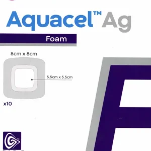 Aquacel Ag Foam haftend 8x8cm 10 Stück PZN 08746532