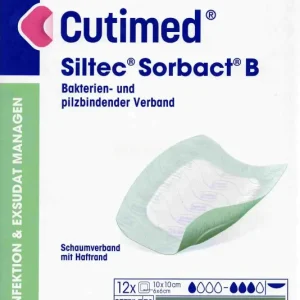 Cutimed Siltec Sorbact B 10x10cm 12 Stück PZN 13574412