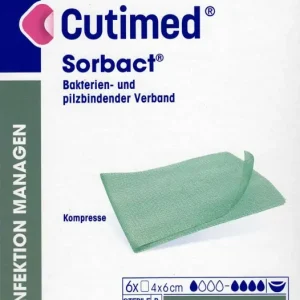 Cutimed Sorbact antimikrobielle Kompresse 4x6cm 6 Stück PZN 07347215