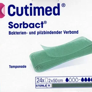 Cutimed Sorbact Tamponade 2x50cm 24 Stück PZN 07351731