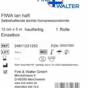 FIWA lan haft Kompressionsbinde 12cm x 5m 1 Rolle PZN 00537065