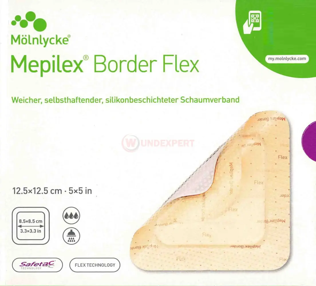 Mepilex Border Flex 12,5×12,5cm (8,5×8,5cm) 10 Stück PZN 12596015