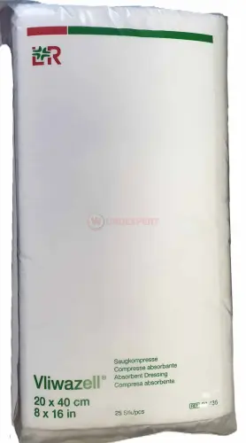 Vliwazell Saugkompresse 20x40cm 25 Stück PZN 02232884