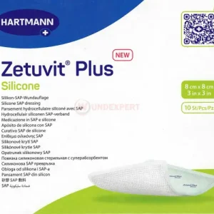 Zetuvit Plus Silicone steril 8x8cm (6,6x6,6cm) 10 Stück PZN 13231830